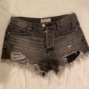 We the free grey denim ripped shorts